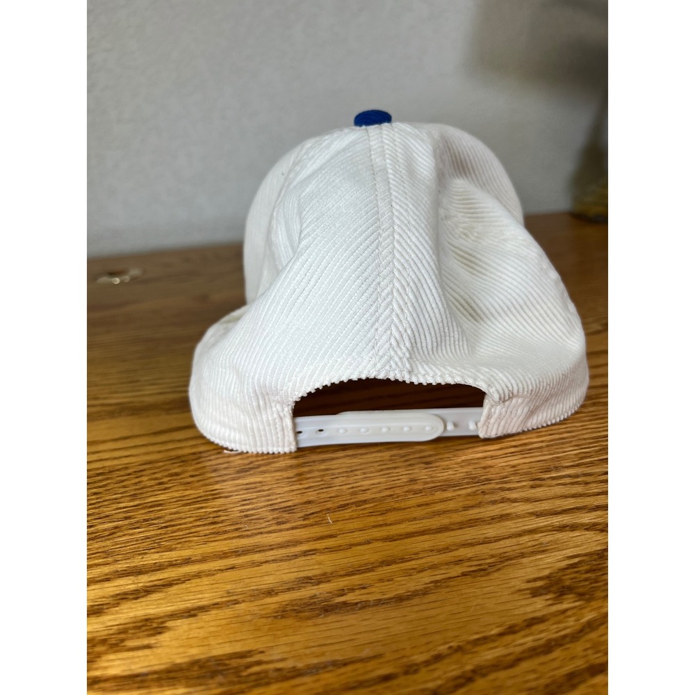 Mad Engine Malibu Beach Pickle Ball Corduroy Snapback Hat Blue White Cap - Picture 4 of 5